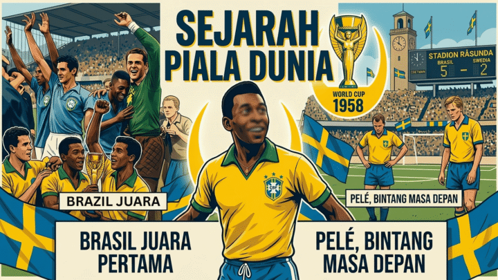 Piala Dunia 1958 Brasil Juara untuk Pertama Kali Pele Mencuri Panggung