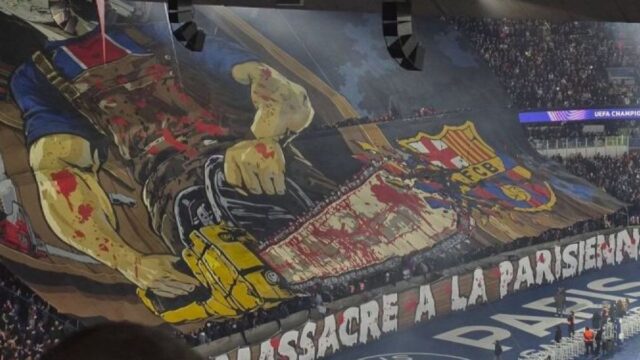 Barcelona Laporkan PSG ke UEFA Terkait Tifo Bertema Kekerasan di Laga Liga Champions
