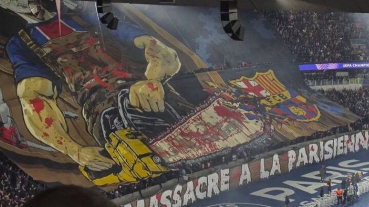 Barcelona Laporkan PSG ke UEFA Terkait Tifo Bertema Kekerasan di Laga Liga Champions
